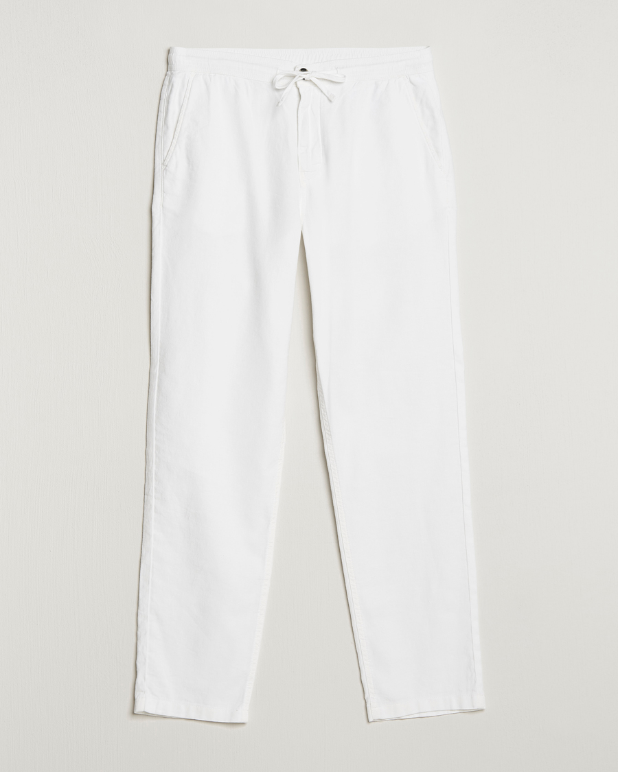 Homme | Pantalons | Morris | Fenix Linen Drawstring Trousers White