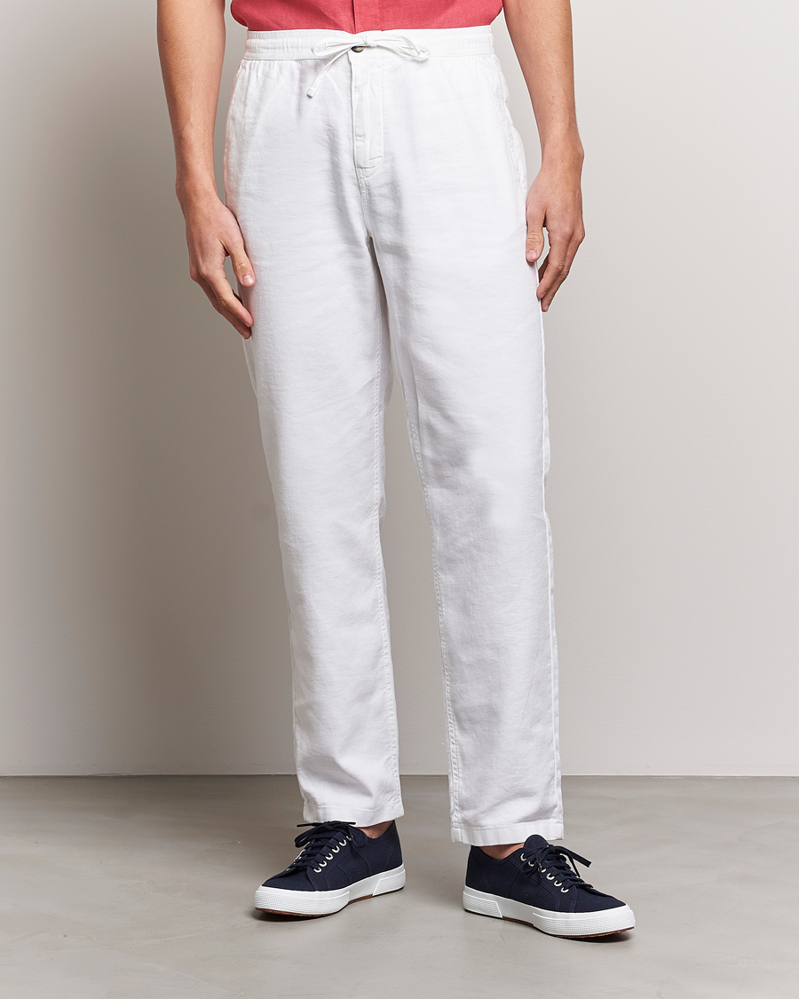 Homme | Pantalons | Morris | Fenix Linen Drawstring Trousers White
