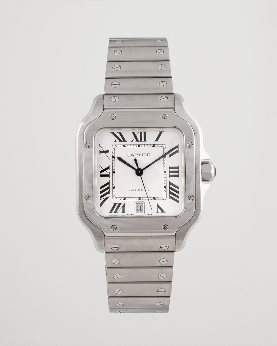 Homme | Pre-Owned & Vintage Watches | Cartier Pre-Owned | Santos De Cartier Steel White