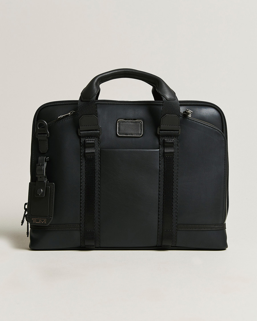 Homme | TUMI Alpha Bravo Academy Leather Brief Black | TUMI | Alpha Bravo Academy Leather Brief Black