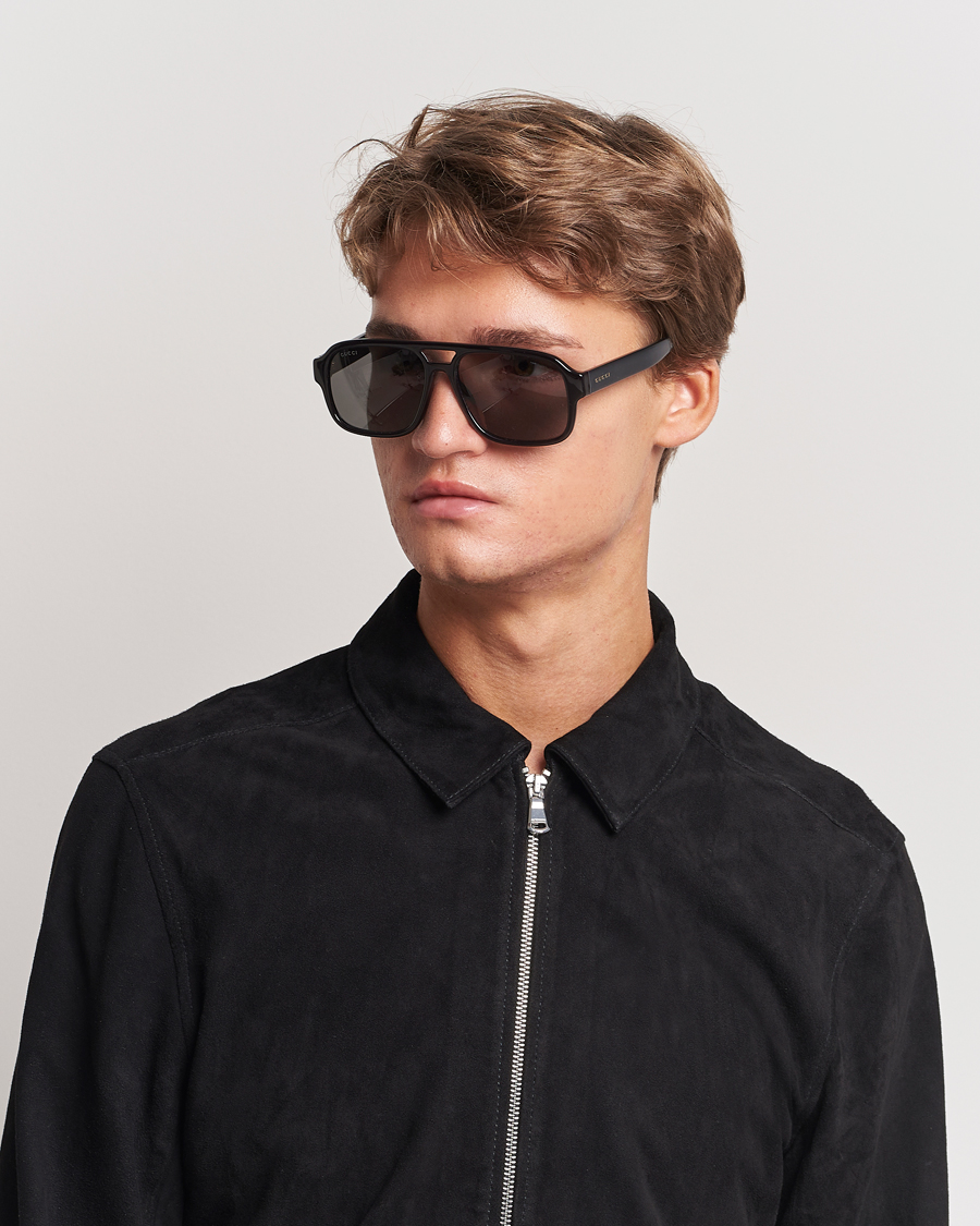 Homme | Lunettes De Soleil Aviateur | Gucci | GG1342S Sunglasses Black Smoke