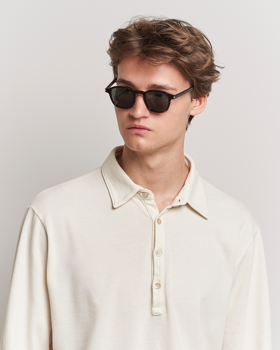 Men | Round Frame Sunglasses | Saint Laurent | SL 549 SLIM Sunglasses Havana