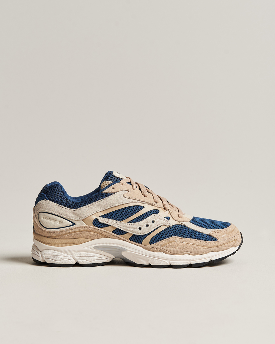 Homme | Saucony Progrid Omni 9 Running Sneaker Beige/Blue | Saucony | Progrid Omni 9 Running Sneaker Beige/Blue