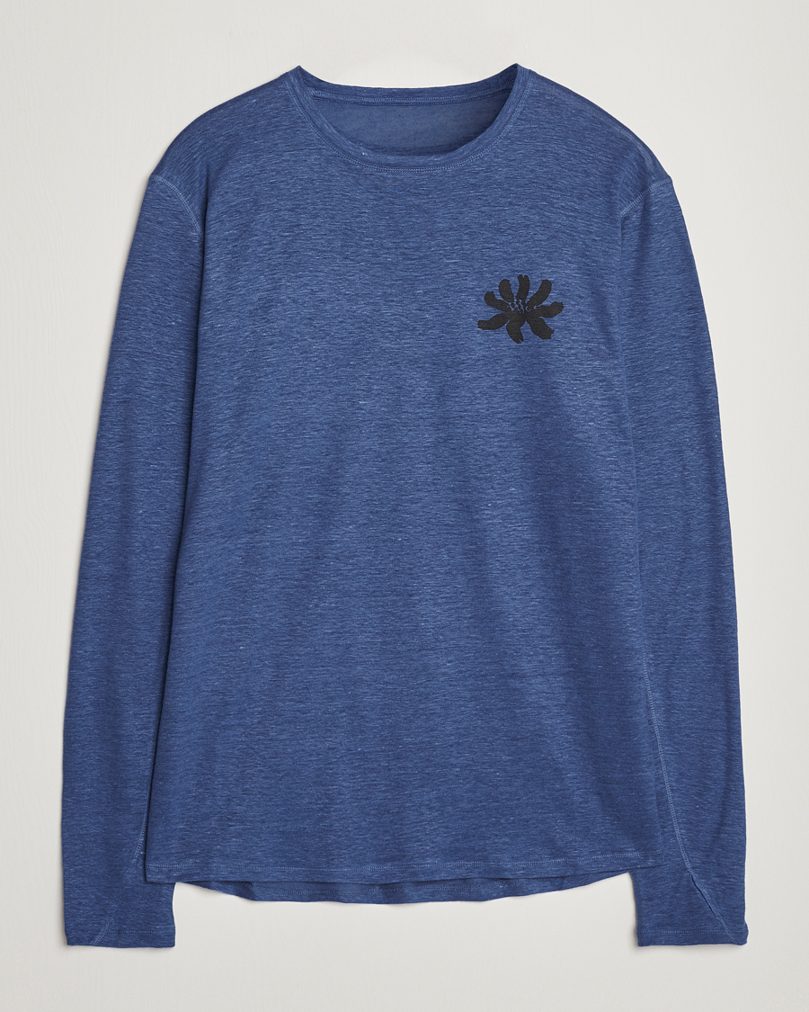 Homme | T-shirts | District Vision | Suhka Hemp Long Sleeve T-Shirt Ocean Blue