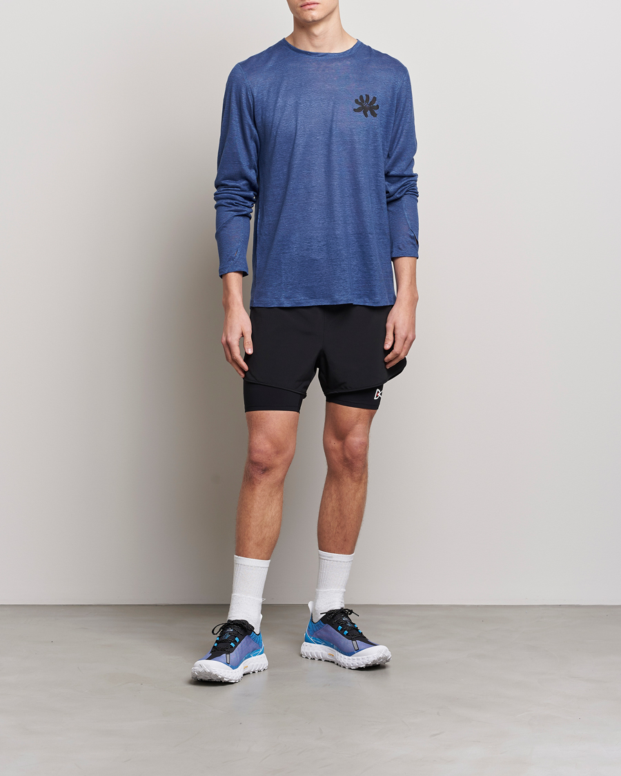 Homme | T-shirts | District Vision | Suhka Hemp Long Sleeve T-Shirt Ocean Blue