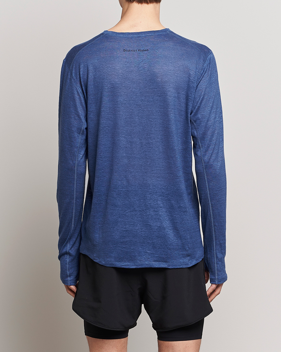 Homme | T-shirts | District Vision | Suhka Hemp Long Sleeve T-Shirt Ocean Blue