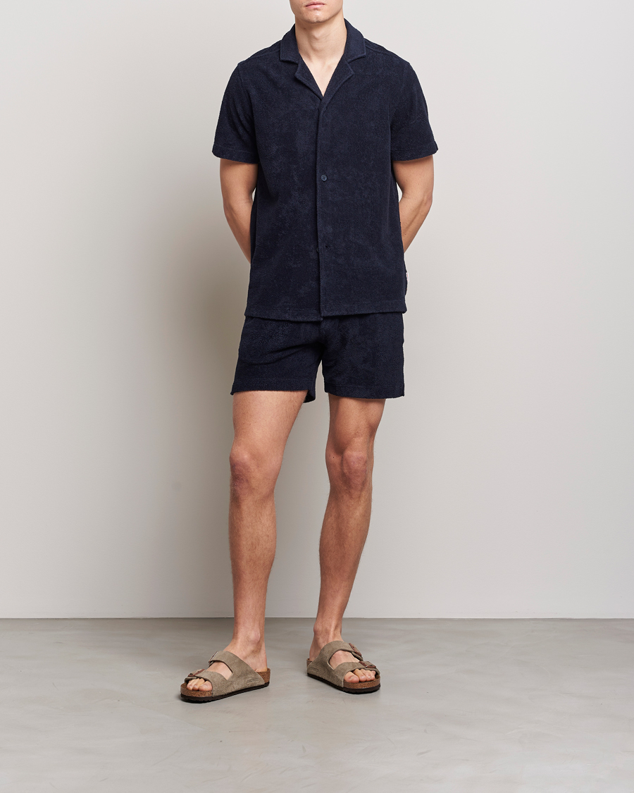 Homme | Shorts | Orlebar Brown | Bulldog Towelling Shorts Night Iris