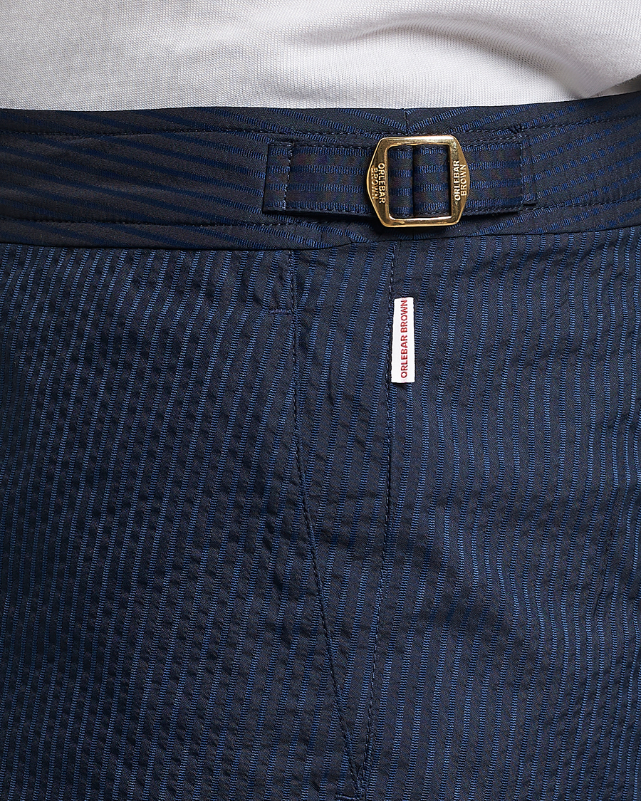 Homme | Maillots De Bain | Orlebar Brown | Bulldog Tonal Seersucker Swimshorts Night Iris