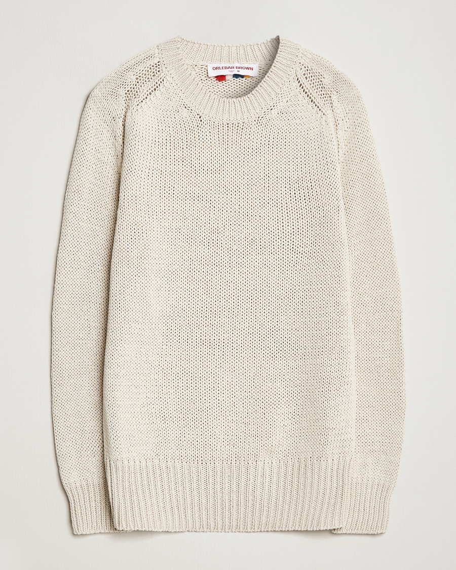 Homme | Pulls Et Tricots | Orlebar Brown | Lippen Organic Cotton Sweatshirt White Sand