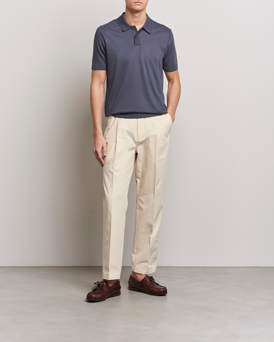 Homme | Polos | Orlebar Brown | Jarrett Knitted Rib Polo Piranha Grey