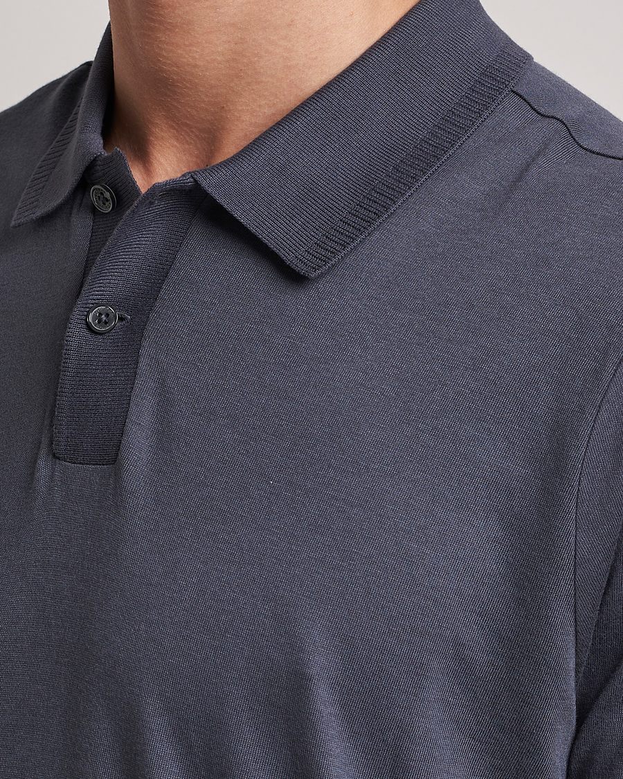 Homme | Polos | Orlebar Brown | Jarrett Knitted Rib Polo Piranha Grey