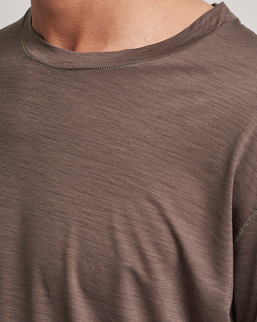 Homme | T-shirts | Satisfy | CloudMerino Long Tee Warm Stone