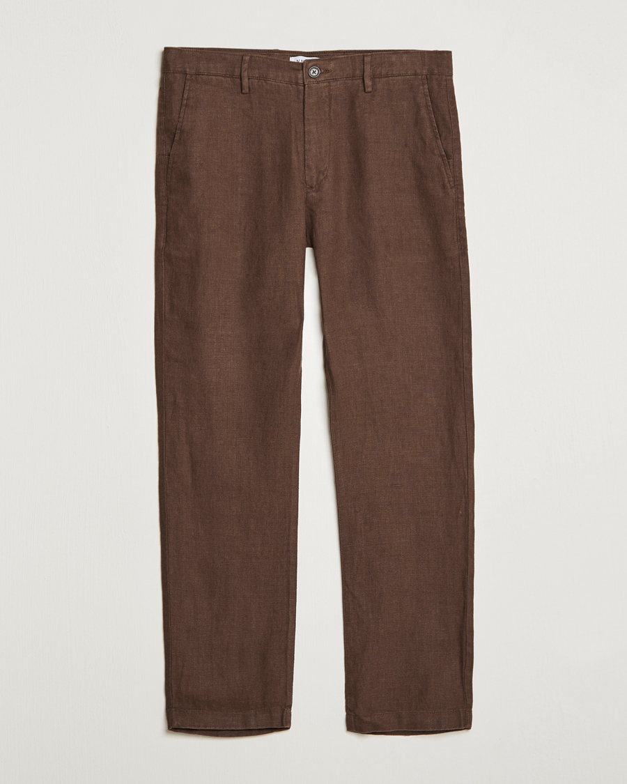 Homme | Pantalons | NN07 | Karl Linen Trousers Brown