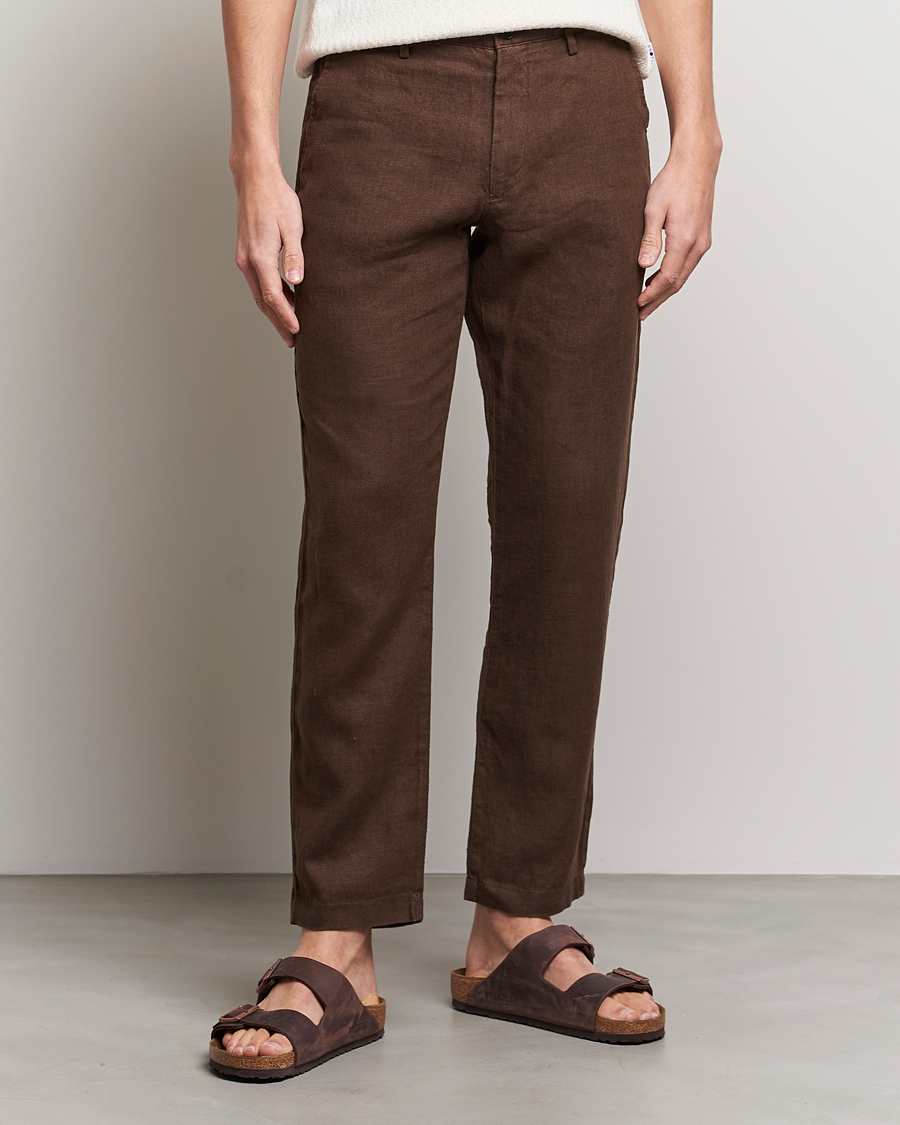 Homme | Pantalons | NN07 | Karl Linen Trousers Brown