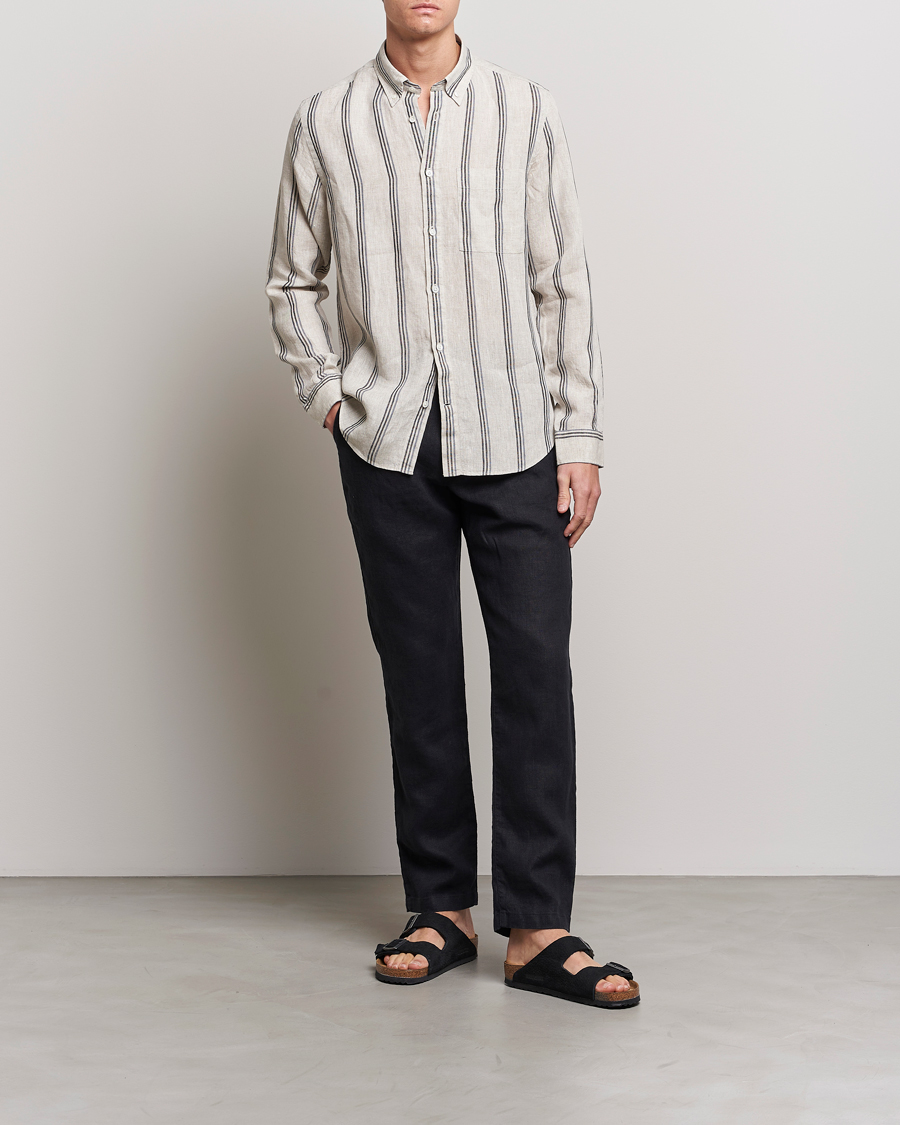 Homme | Pantalons | NN07 | Karl Linen Trousers Black