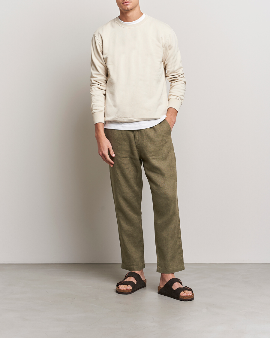 Homme | Pantalons | NN07 | Keith Drawstring Linen Trousers Army