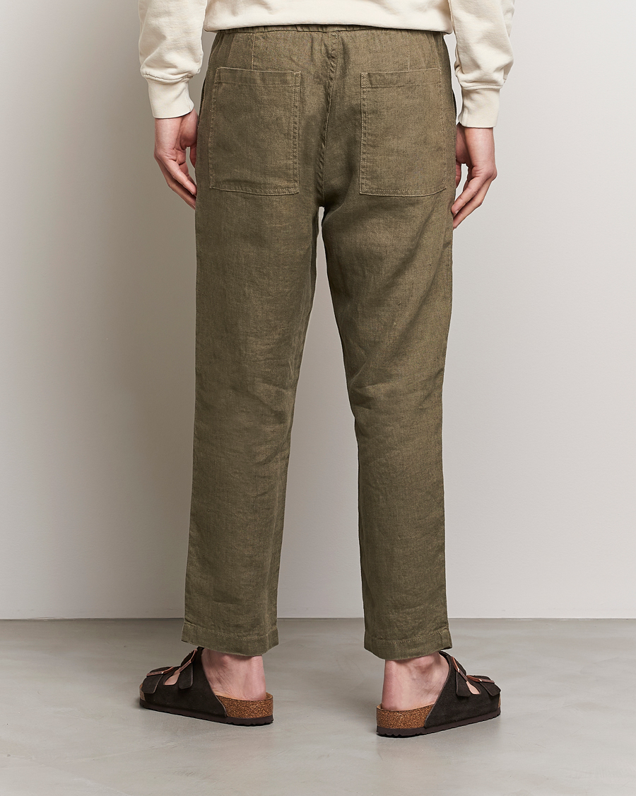 Homme | Pantalons | NN07 | Keith Drawstring Linen Trousers Army