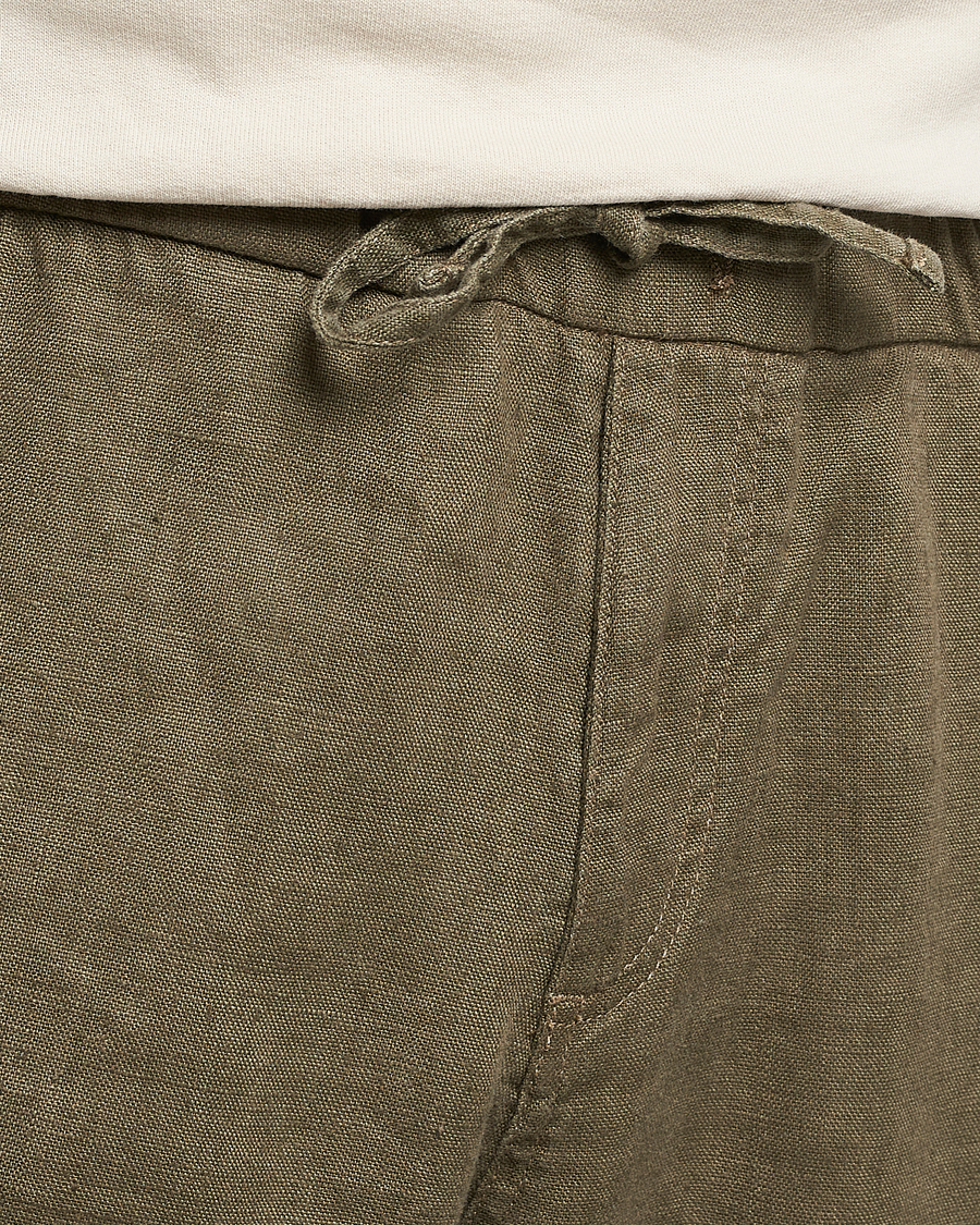 Homme | Pantalons | NN07 | Keith Drawstring Linen Trousers Army