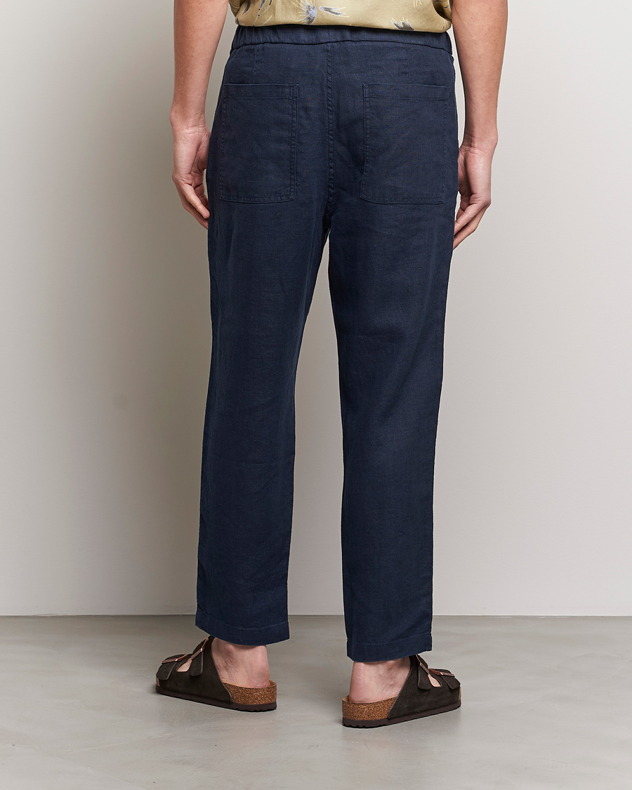 Homme | Pantalons | NN07 | Keith Drawstring Linen Trousers Navy