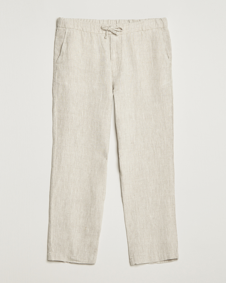 Homme | Pantalons | NN07 | Keith Drawstring Linen Trousers Oat