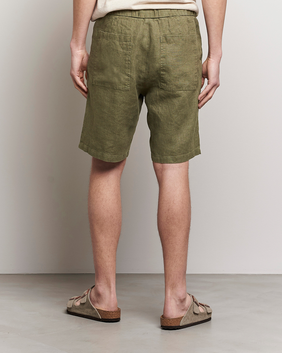 Homme | Shorts | NN07 | Keith Drawstring Linen Shorts Army