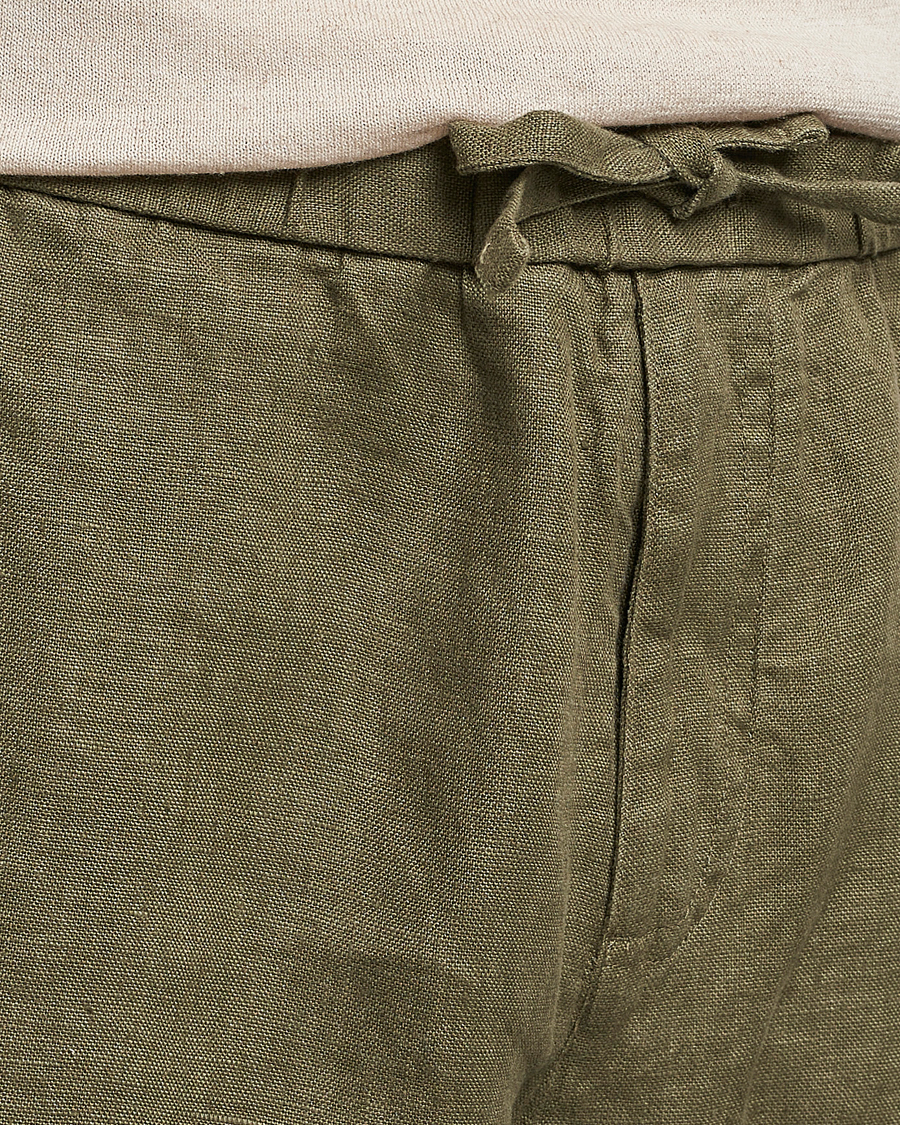 Homme | Shorts | NN07 | Keith Drawstring Linen Shorts Army