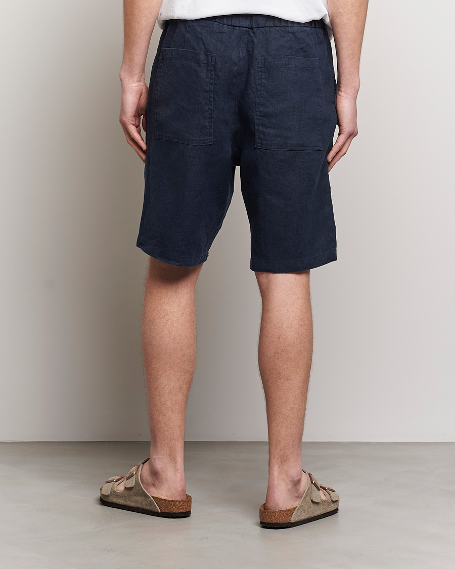 Homme | Shorts | NN07 | Keith Drawstring Linen Shorts Navy