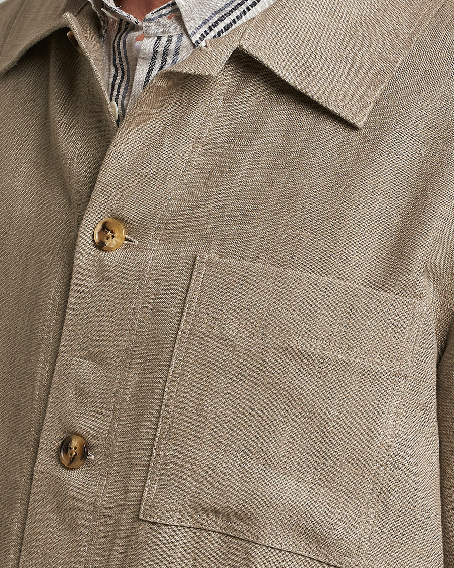 Homme | Chemises | NN07 | Olav Linen Overshirt Greige