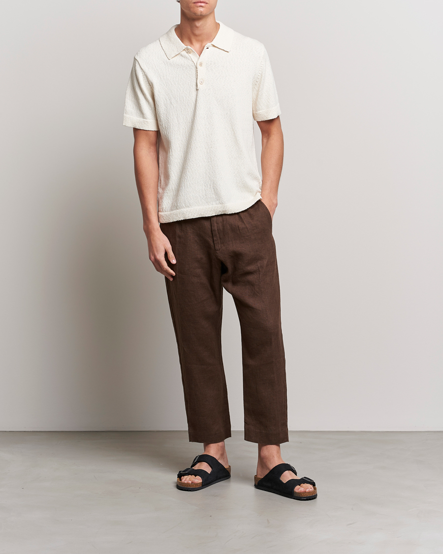 Homme | Pantalons | NN07 | Bill Pleated Linen Trousers Brown