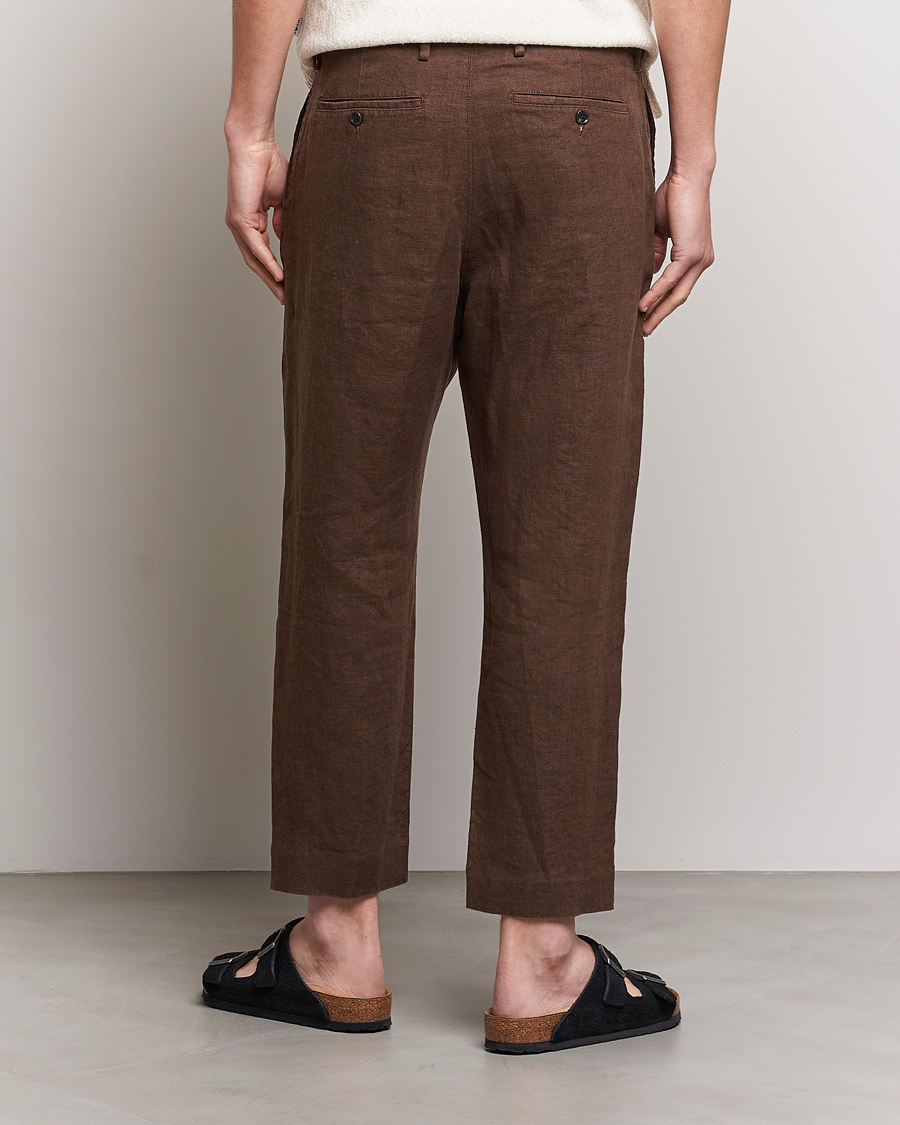 Homme | Pantalons | NN07 | Bill Pleated Linen Trousers Brown