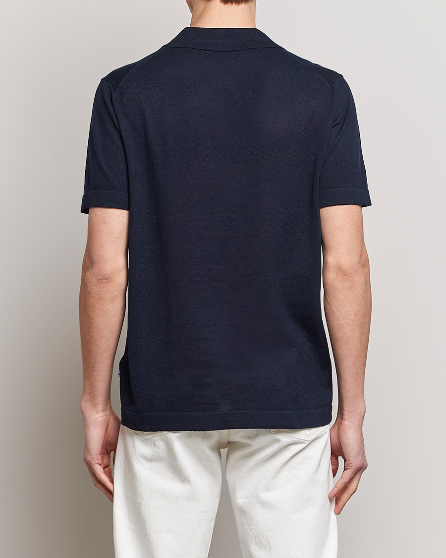Homme | Polos | NN07 | Ryan Cotton/Linen Polo Navy Blue
