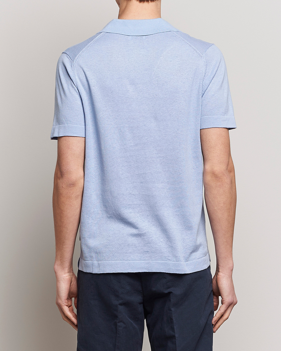 Homme | Polos | NN07 | Ryan Cotton/Linen Polo Brunnera Blue