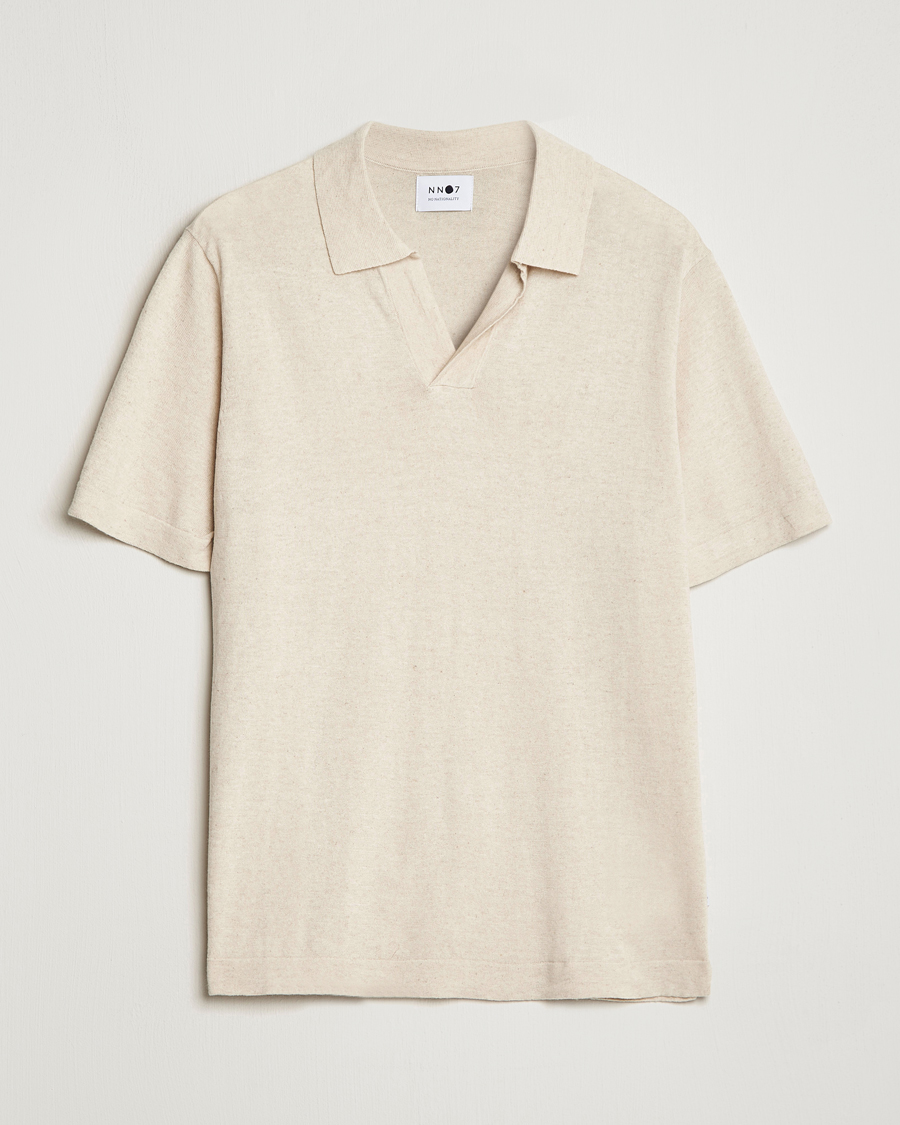 Homme | Polos | NN07 | Ryan Cotton/Linen Polo Oat