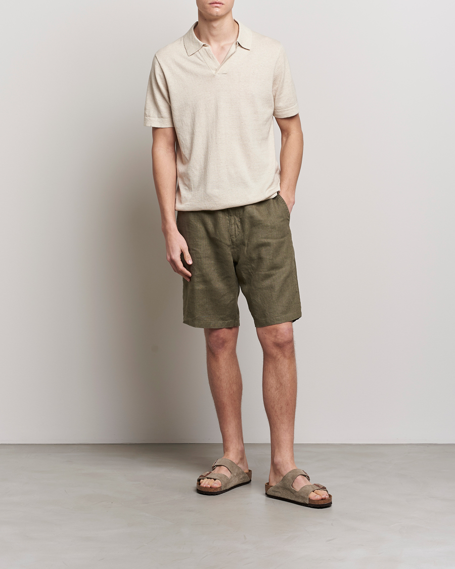 Homme | Polos | NN07 | Ryan Cotton/Linen Polo Oat
