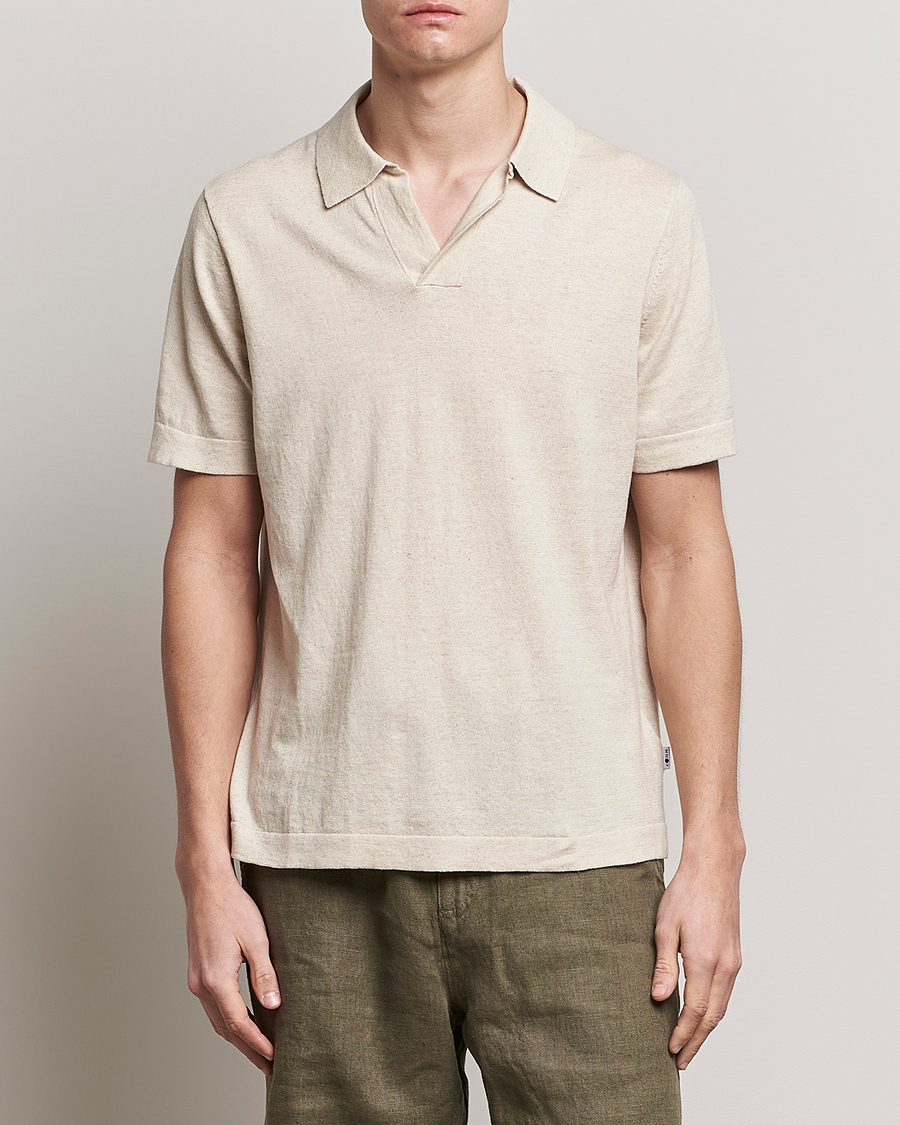 Homme | Polos | NN07 | Ryan Cotton/Linen Polo Oat