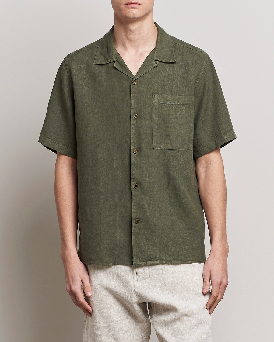 Homme | Chemises | NN07 | Julio Linen Resort Shirt Army