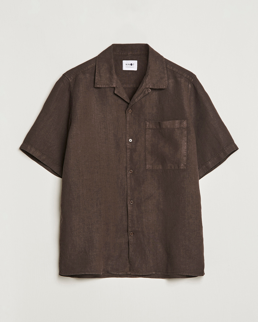 Homme | Chemises | NN07 | Julio Linen Resort Shirt Brown