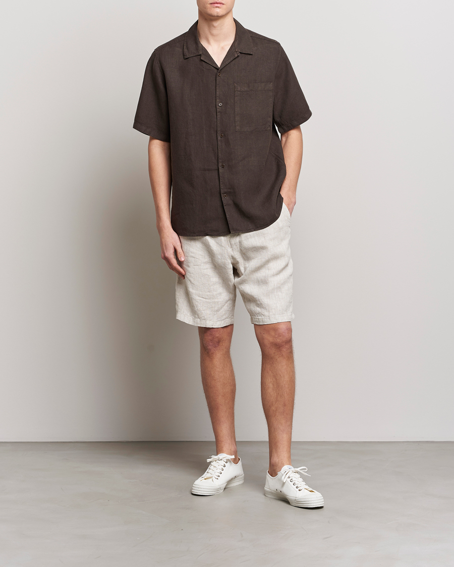 Homme | Chemises | NN07 | Julio Linen Resort Shirt Brown