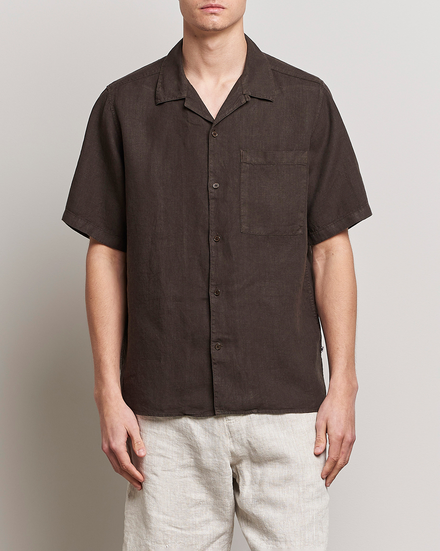 Homme | Chemises | NN07 | Julio Linen Resort Shirt Brown