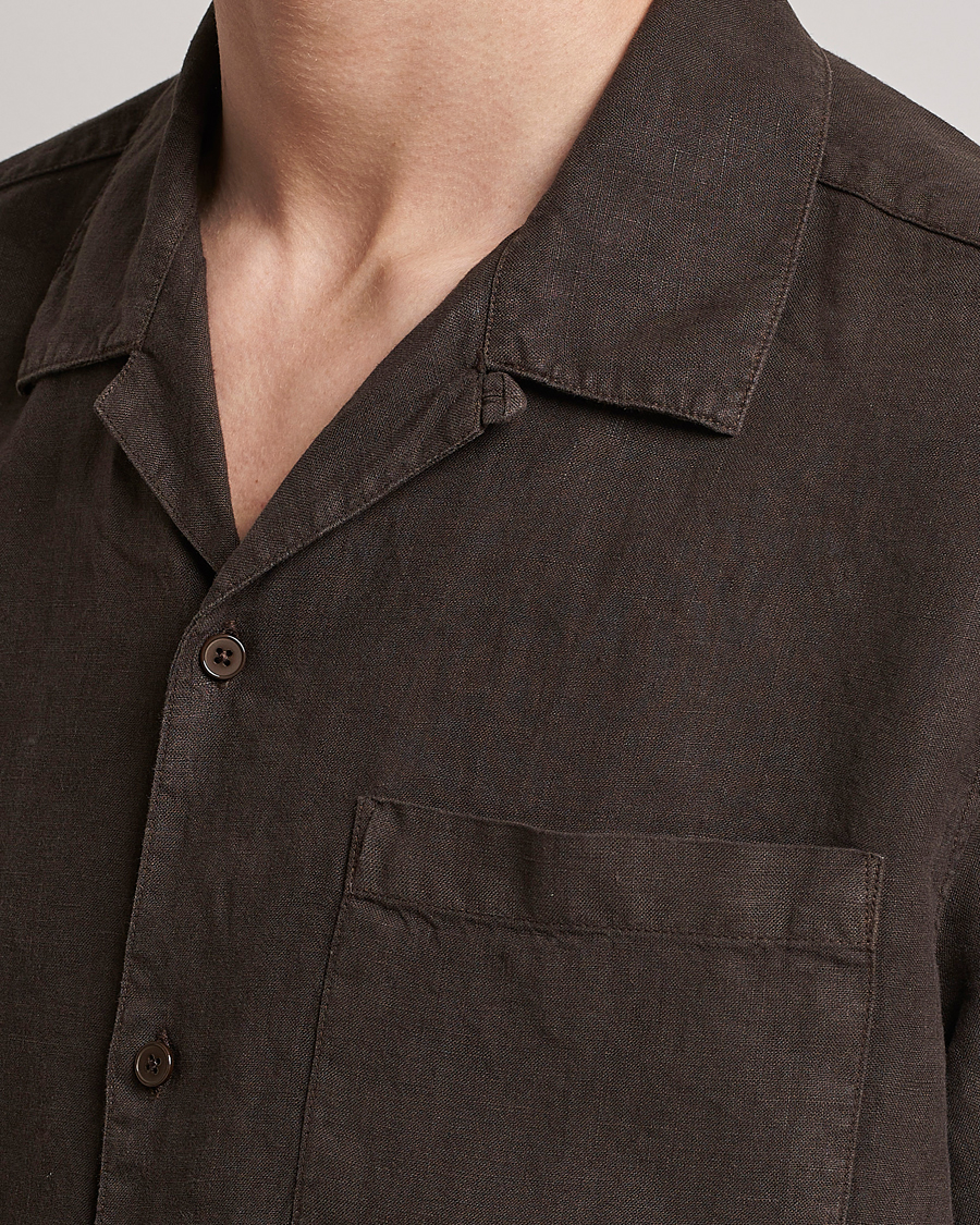 Homme | Chemises | NN07 | Julio Linen Resort Shirt Brown