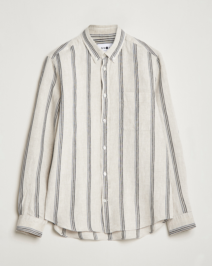 Homme | Chemises | NN07 | Arne Strinped Linen Shirt Oat
