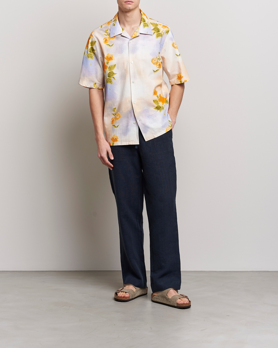 Homme | Chemises | NN07 | Ole Short Sleeve Printed Cotton/Tencel Shirt Multi