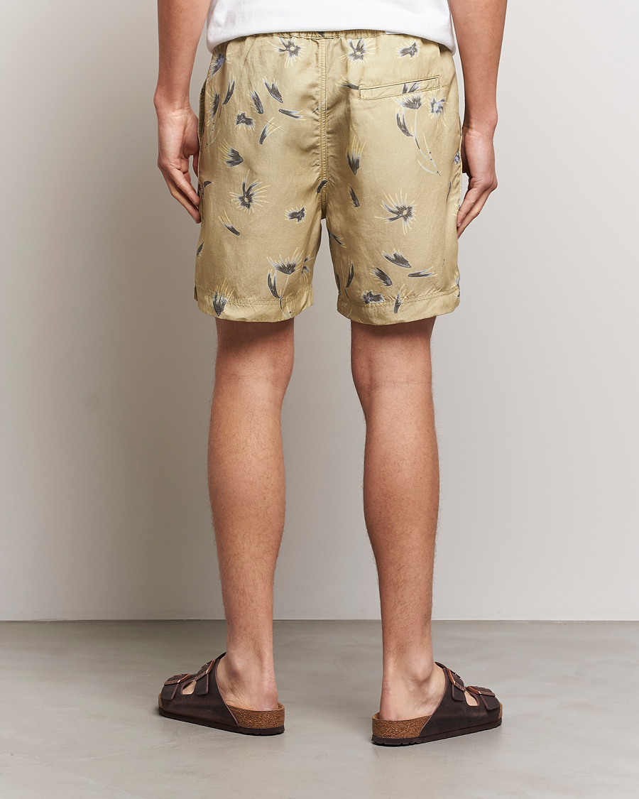 Homme | Shorts | NN07 | Warren Tencel/Linen Printed Shorts Pale Olive