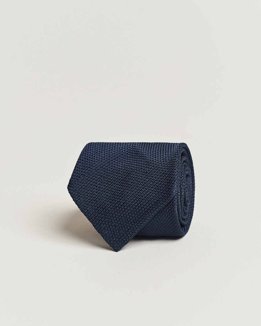 Homme | Finamore Napoli Grenadine Silk Tie Navy | Finamore Napoli | Grenadine Silk Tie Navy