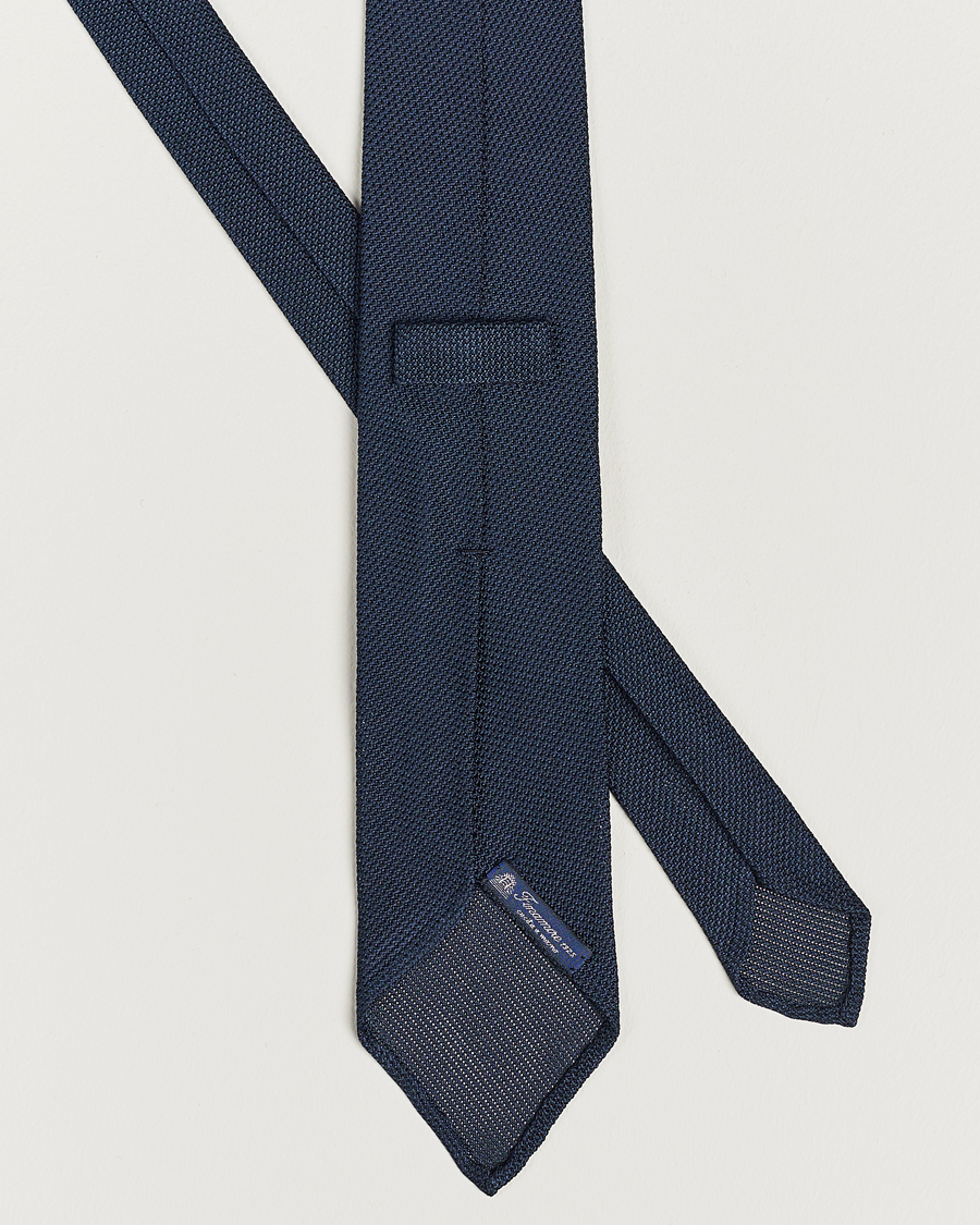 Homme | Finamore Napoli Grenadine Silk Tie Navy | Finamore Napoli | Grenadine Silk Tie Navy