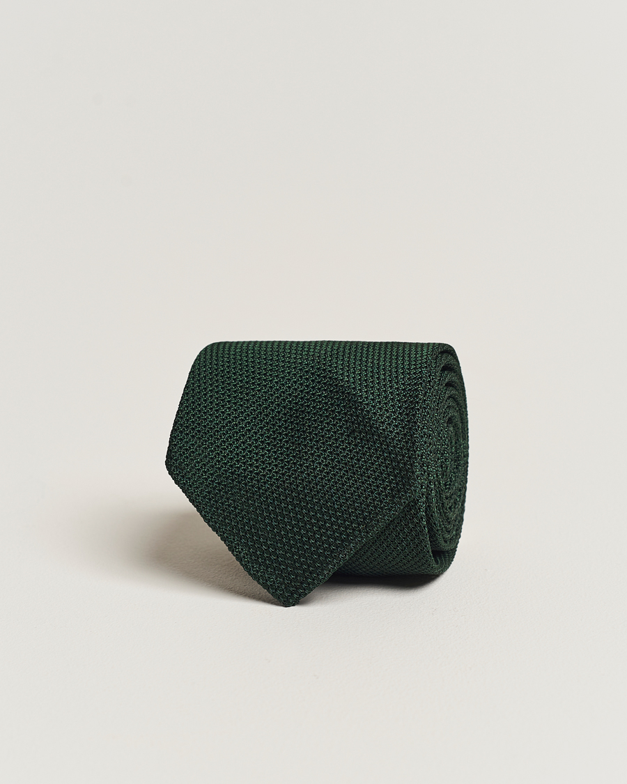 Homme | Cravates | Finamore Napoli | Grenadine Silk Tie Forest Green