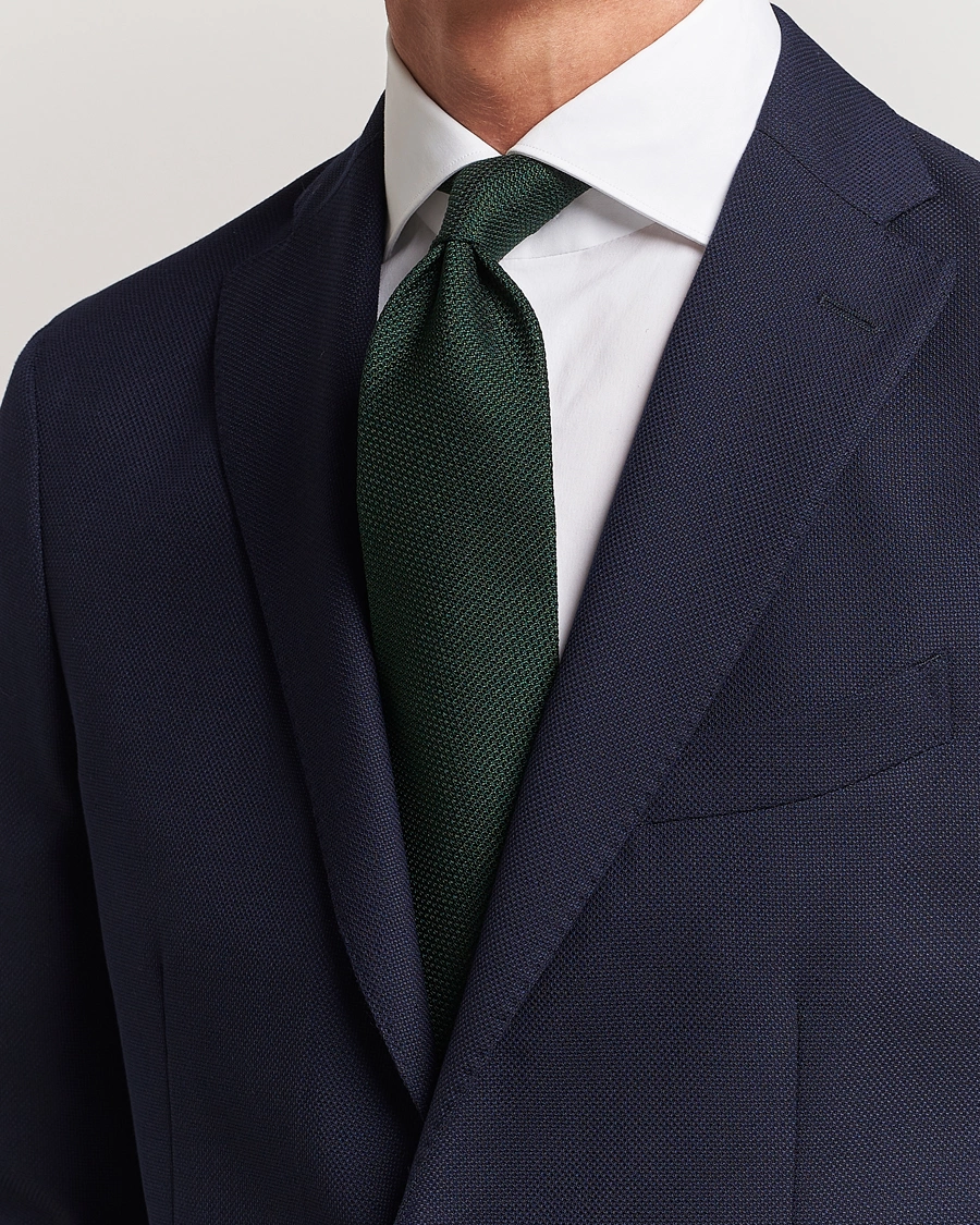Homme | Sections | Finamore Napoli | Grenadine Silk Tie Forest Green