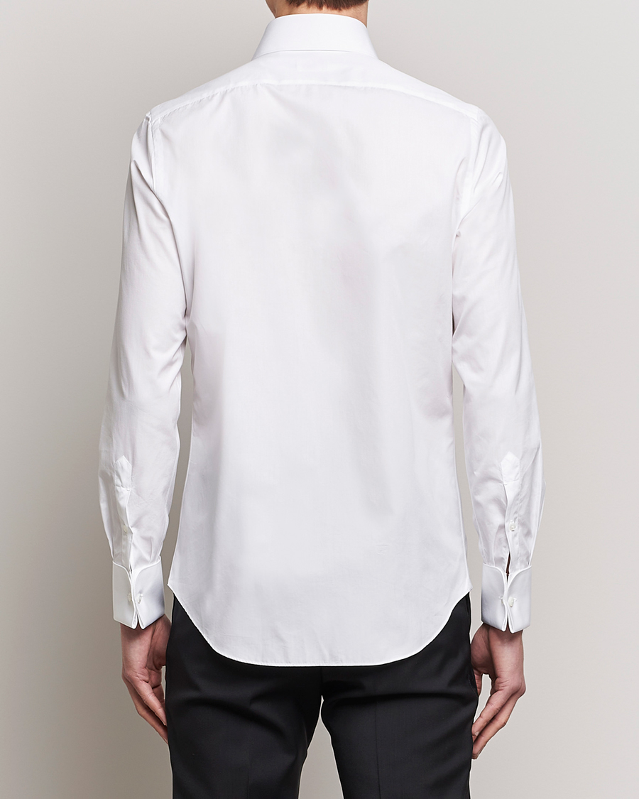 Homme | Chemises | Finamore Napoli | Milano Slim Plisse Smoking Shirt White