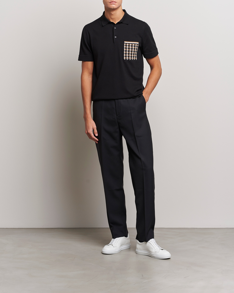 Homme | Polos | BOSS BLACK | Ofiordo Checked Pocket Polo Black
