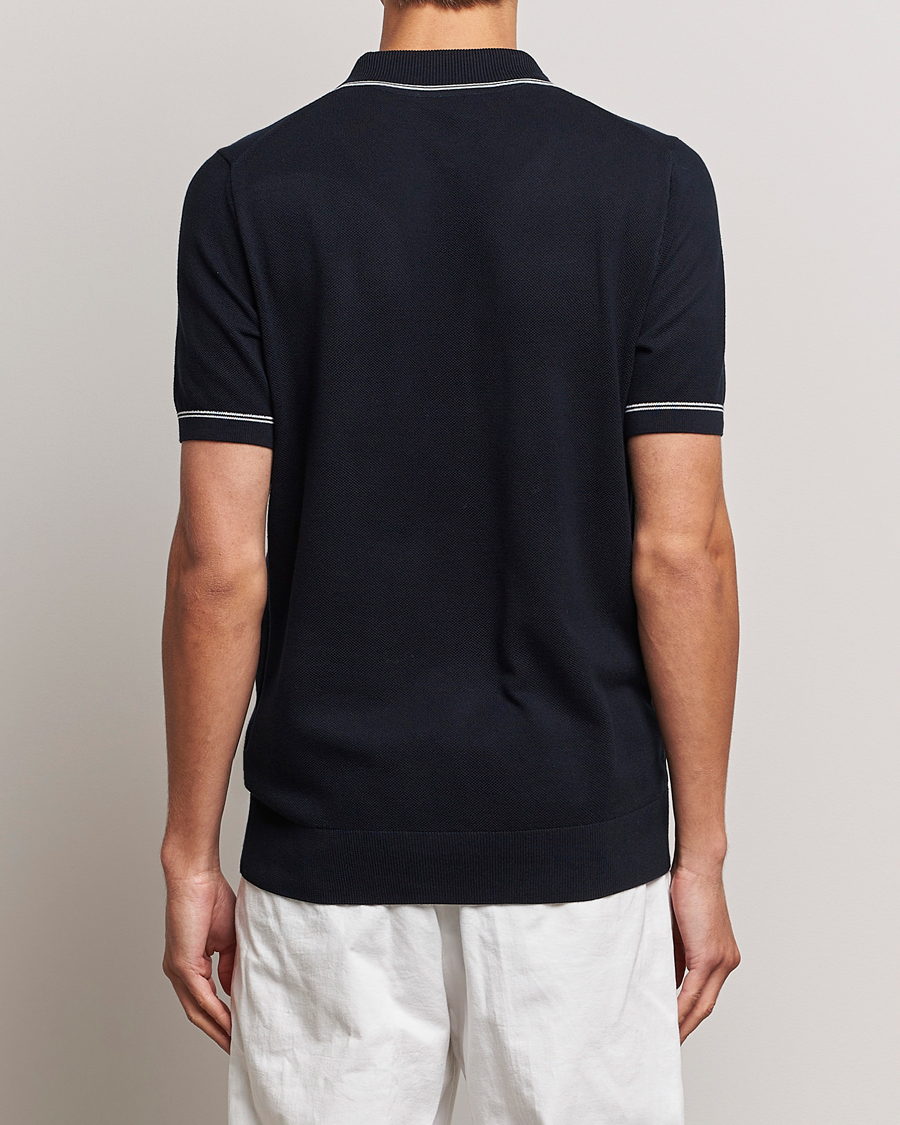 Homme | Polos | BOSS BLACK | Oleonardo Knitted Half Zip Polo Dark Blue